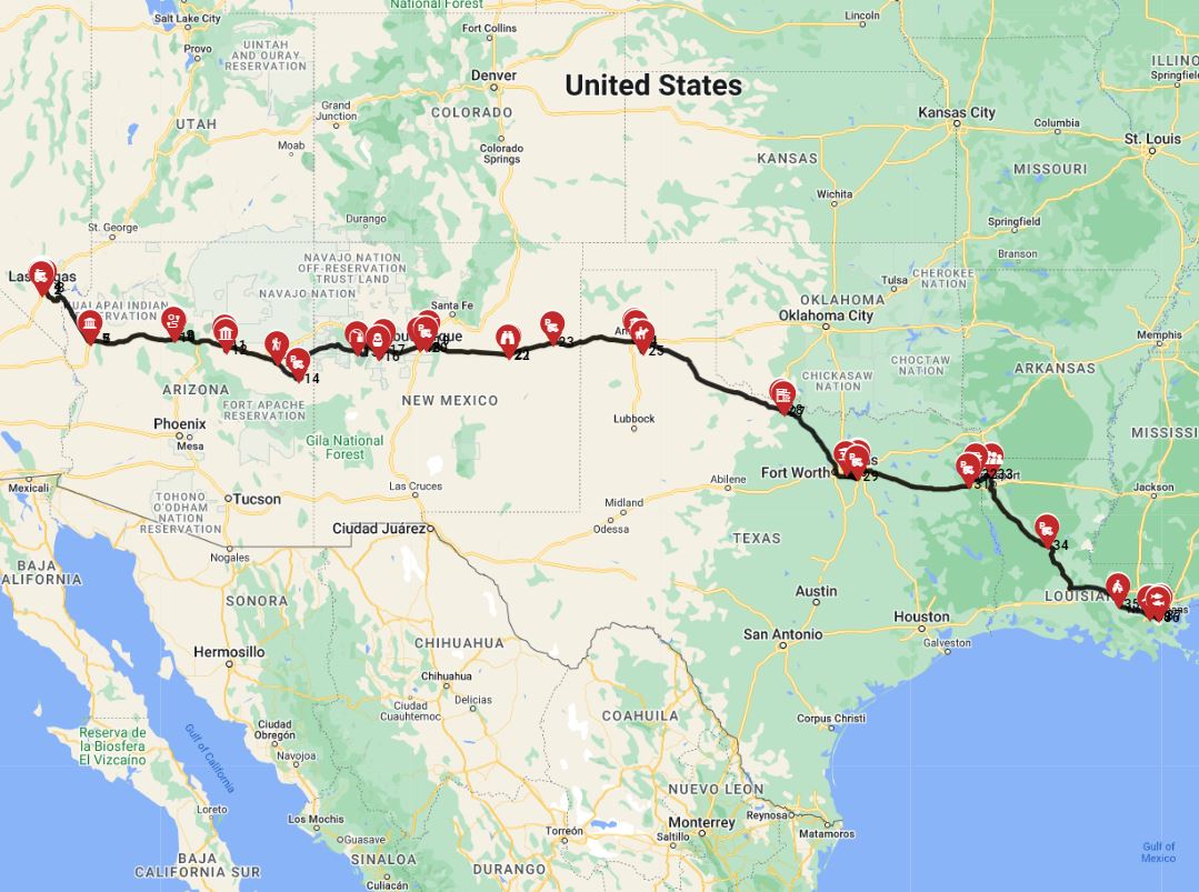 Driving RV from Las Vegas to New Orleans